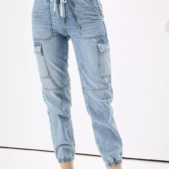 American Eagle Super High Waisted Demin Jogger - Picture 1 of 5